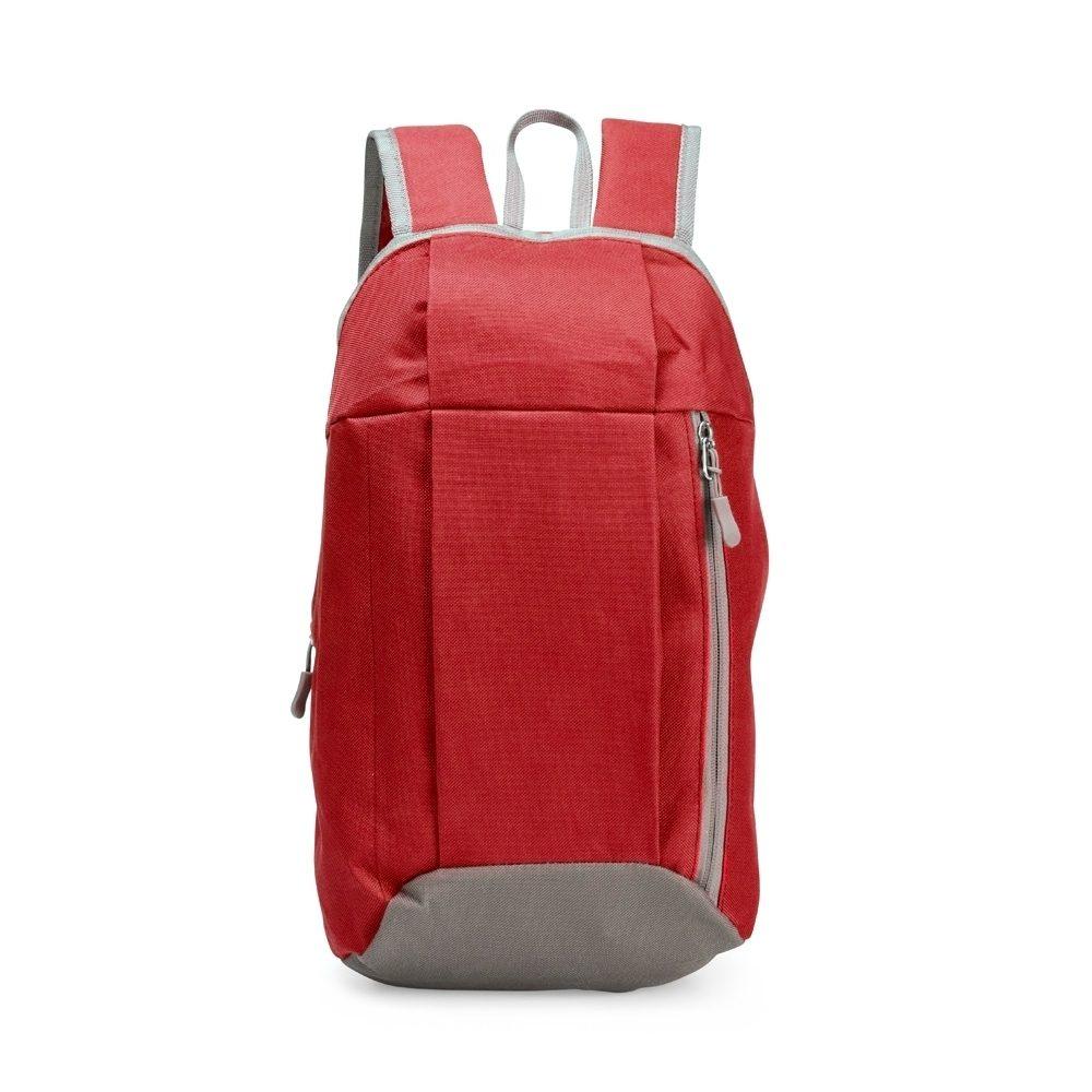 Mochila poliéster 9 litros MO1773 na cor Vermelho e inox, brinde personalizado Sky Brindes
