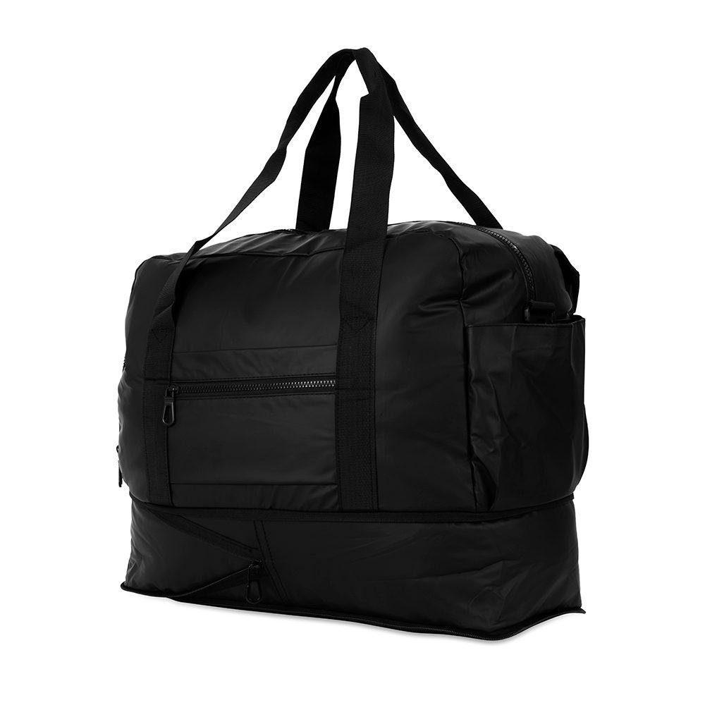 Bolsa couro sintético expansível 36l MO1777 na cor Preto, brinde personalizado Sky Brindes