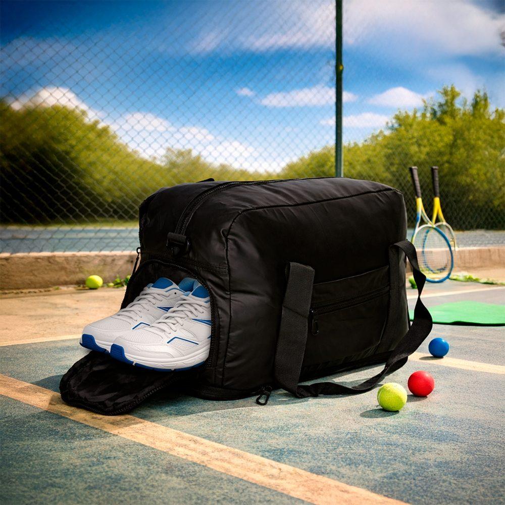 Bolsa couro sintético expansível 36l MO1777 na cor Preto, brinde personalizado Sky Brindes