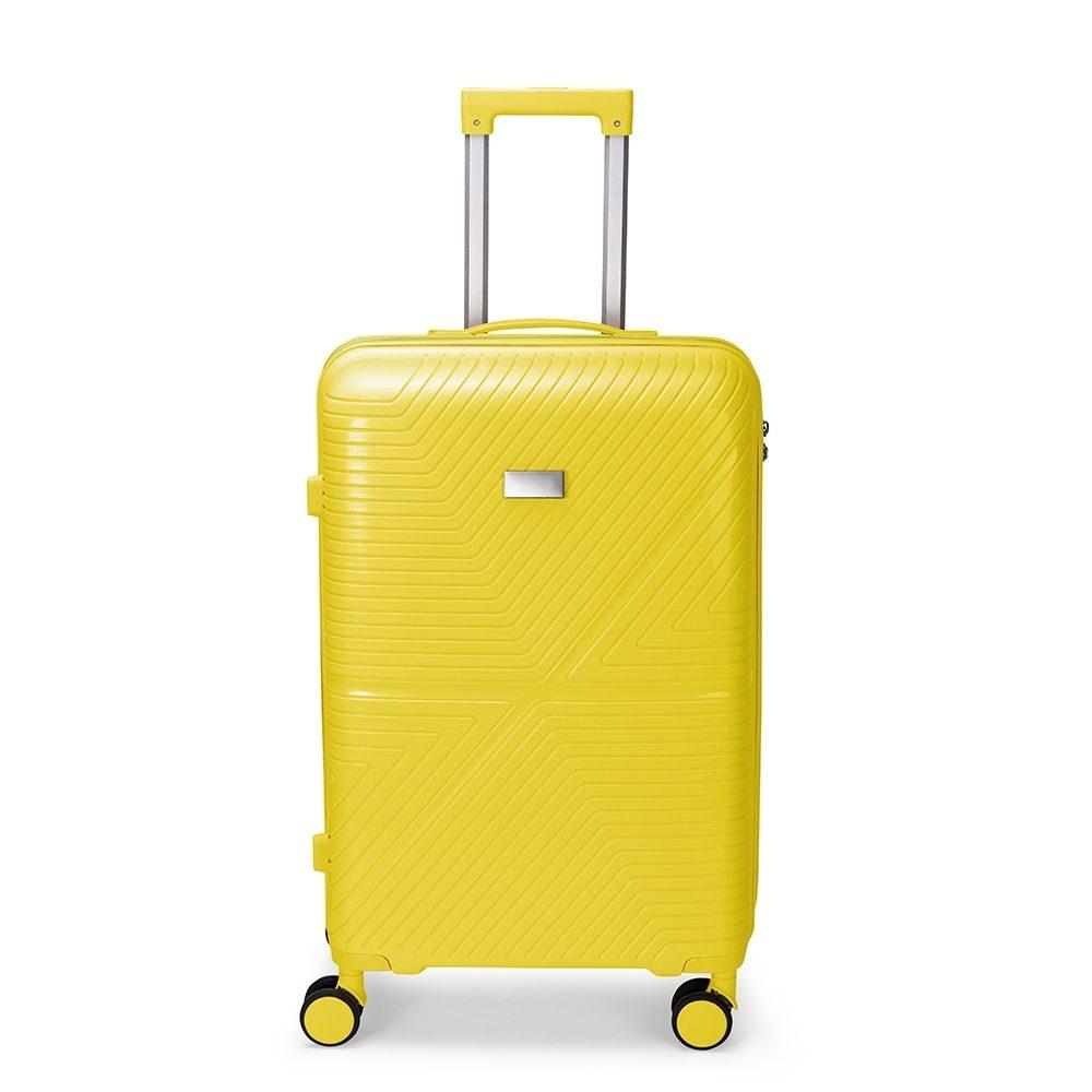 Mala de viagem 54l MO1797 na cor Amarelo, brinde personalizado Sky Brindes