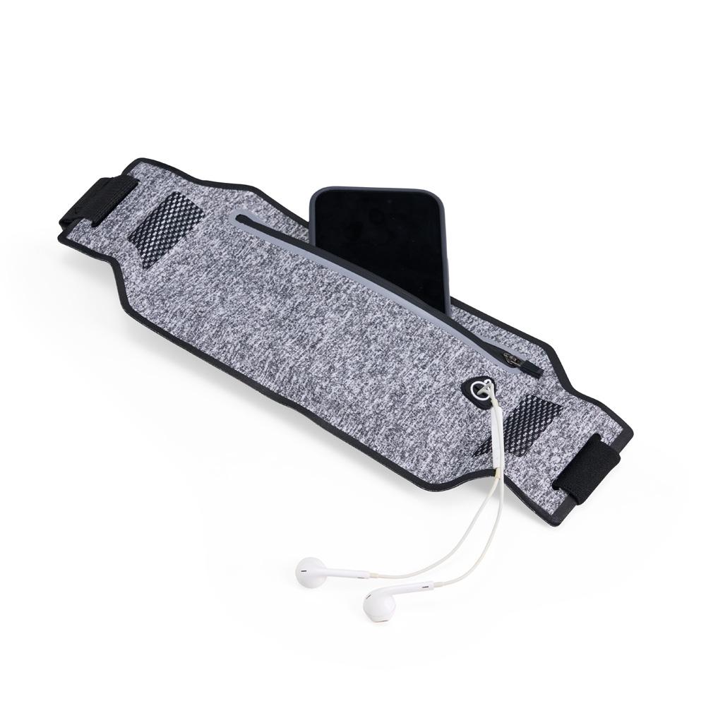 Pochete esportiva oxford MO1885 na cor Cinza, brinde personalizado Sky Brindes