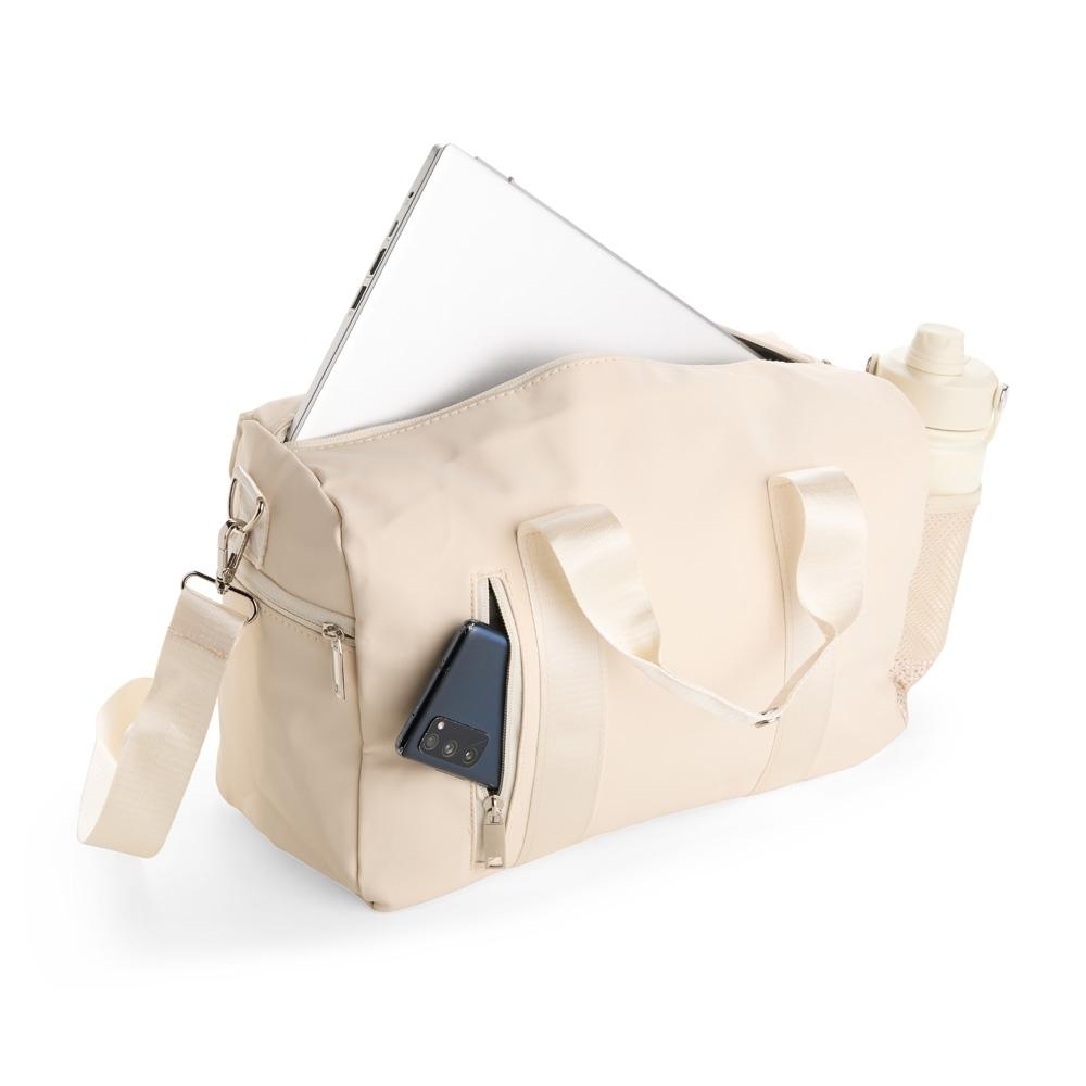 Bolsa couro sintético 20l MO1887 na cor Creme, brinde personalizado Sky Brindes