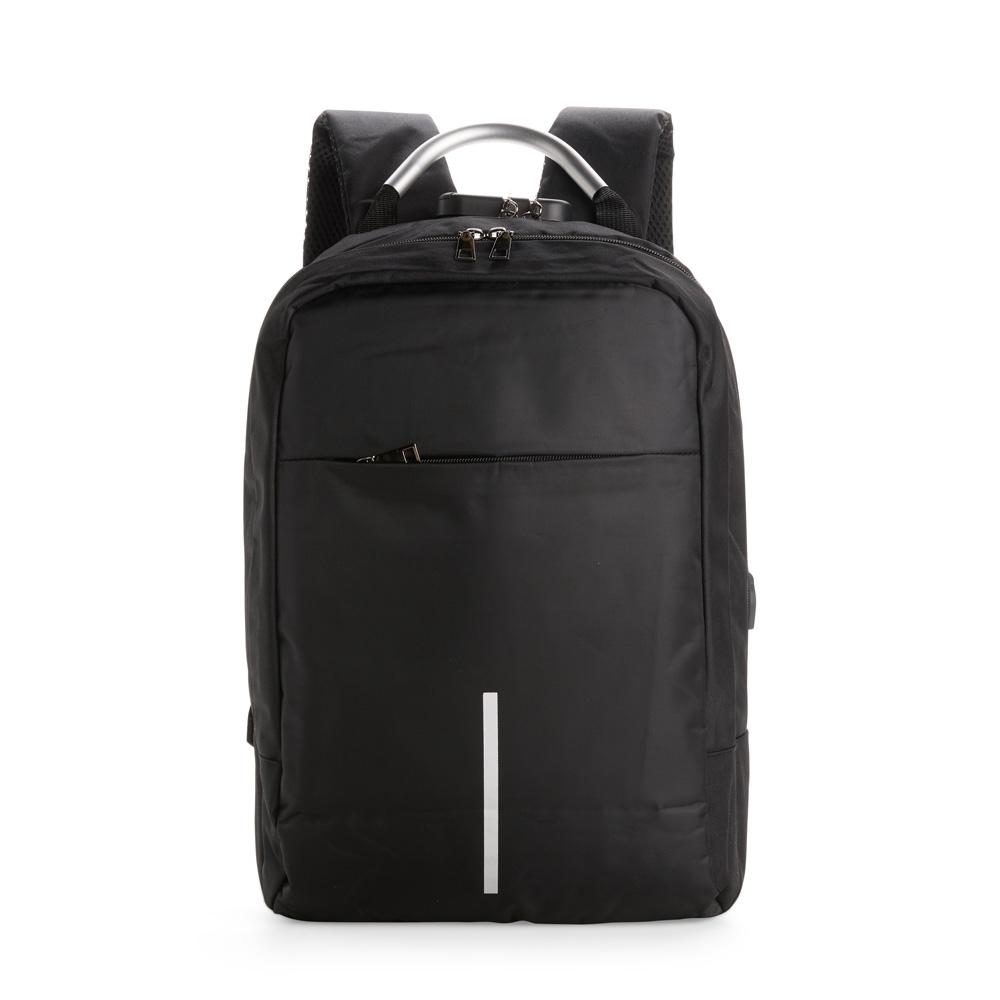 Mochila antifurto poliéster 16 litros MO1888 na cor Preto, brinde personalizado Sky Brindes