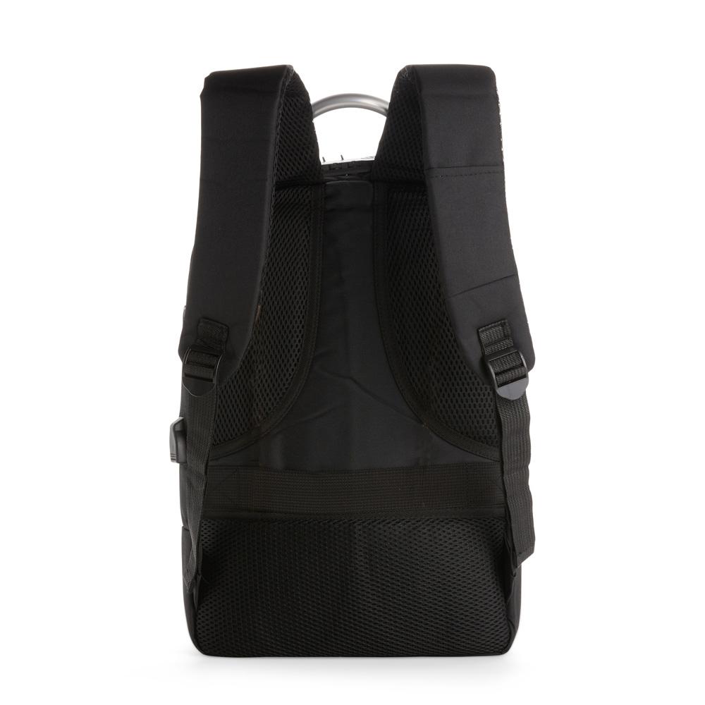Mochila antifurto poliéster 16 litros MO1888 na cor Preto, brinde personalizado Sky Brindes