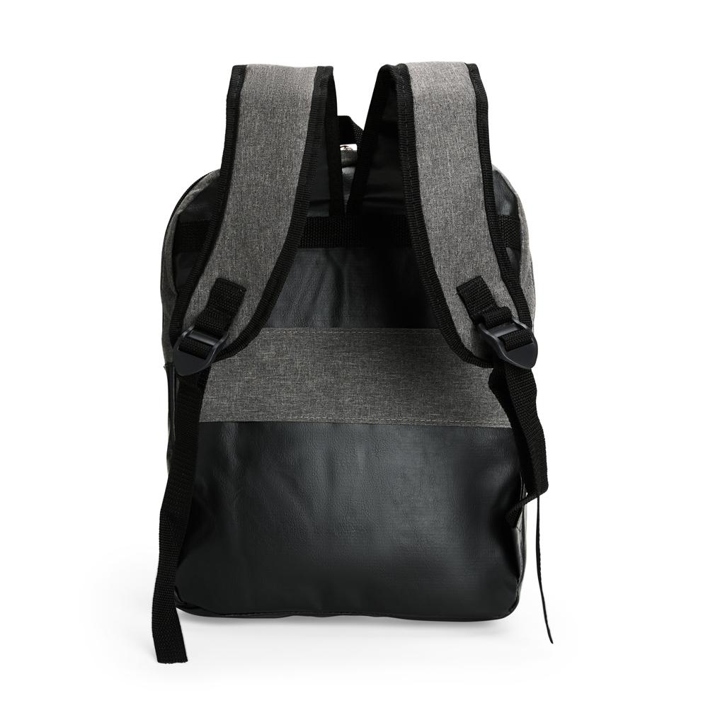 Mochila poliéster pvc mescla 11 litros MO1889 na cor Prata e preto, brinde personalizado Sky Brindes