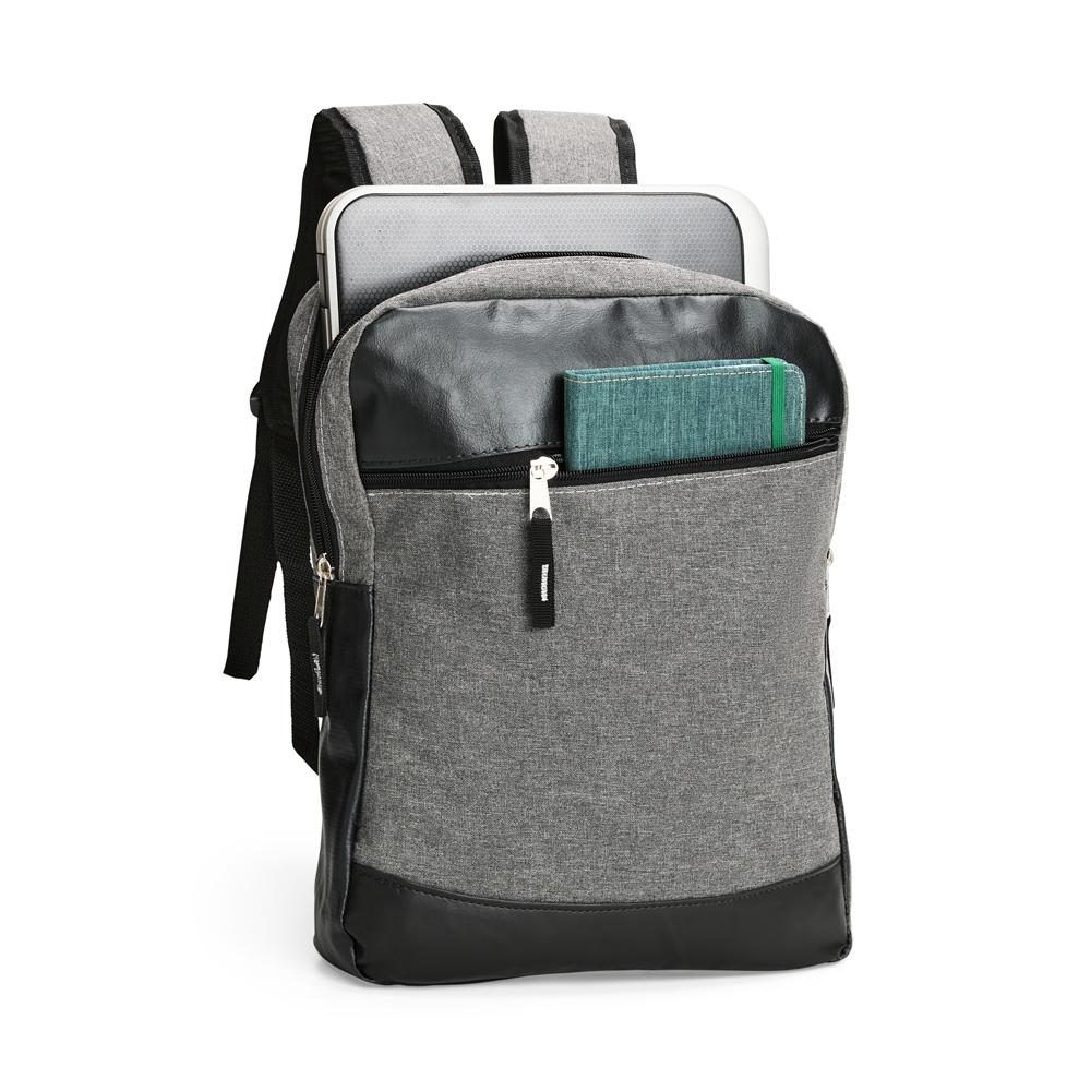 Mochila poliéster pvc mescla 11 litros MO1889 na cor Prata e preto, brinde personalizado Sky Brindes
