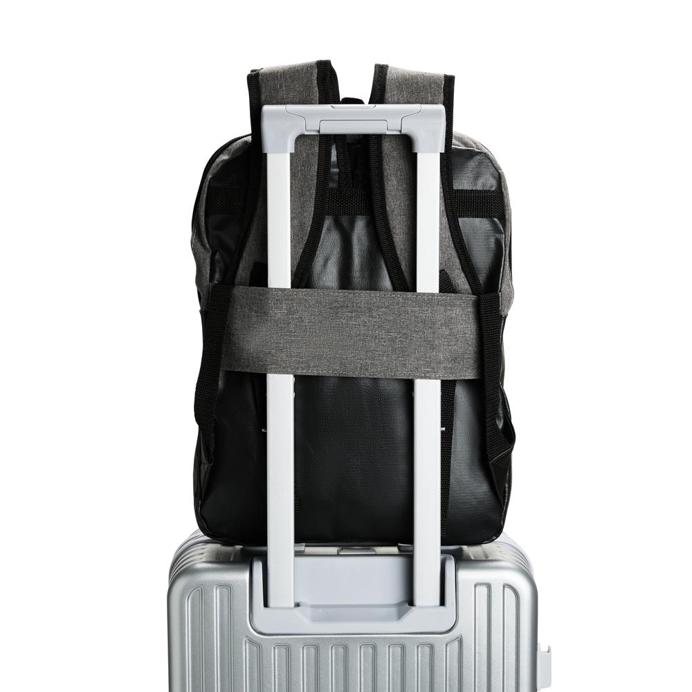 Mochila poliéster pvc mescla 11 litros MO1889 na cor Prata e preto, brinde personalizado Sky Brindes