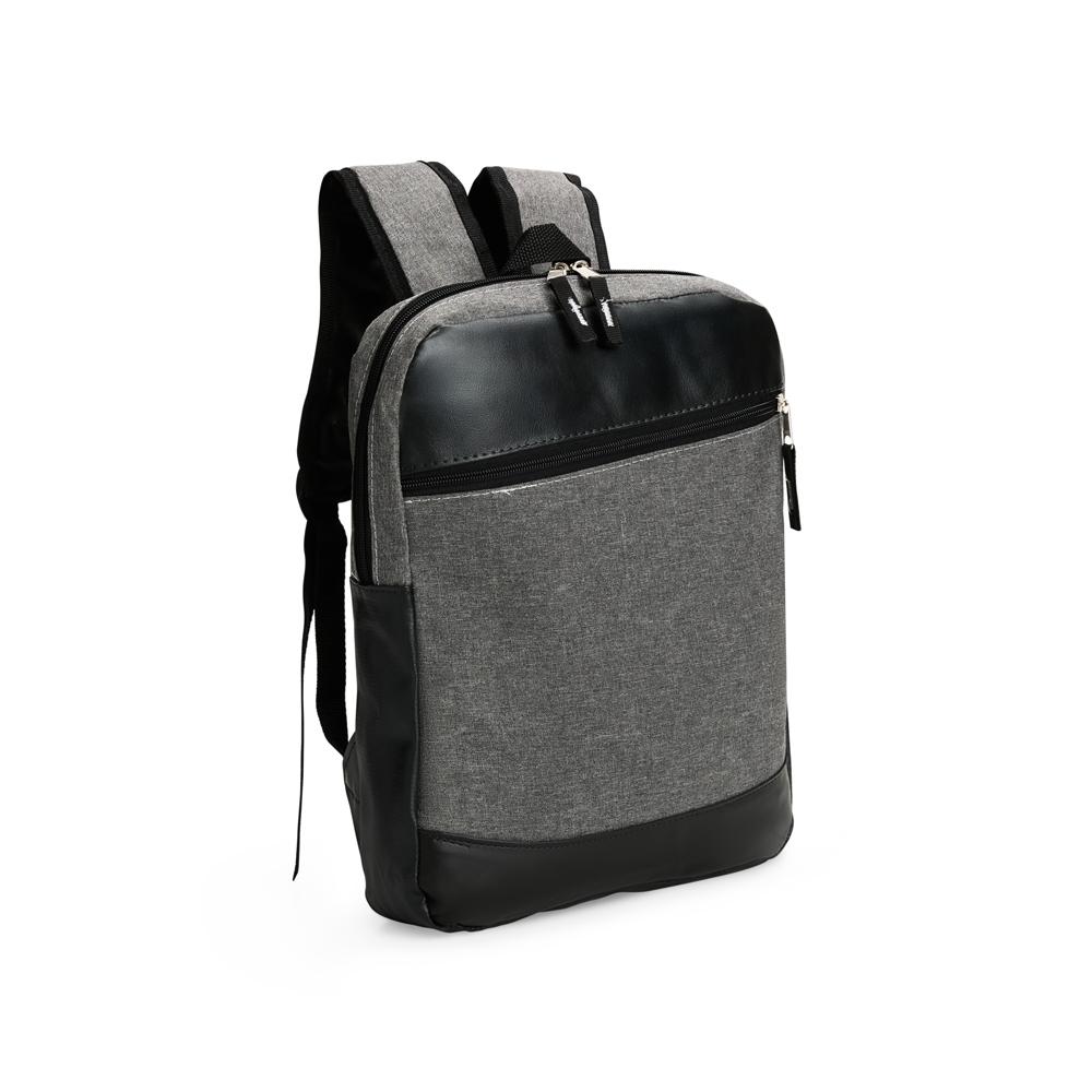 Mochila poliéster pvc mescla 11 litros MO1889 na cor Prata e preto, brinde personalizado Sky Brindes