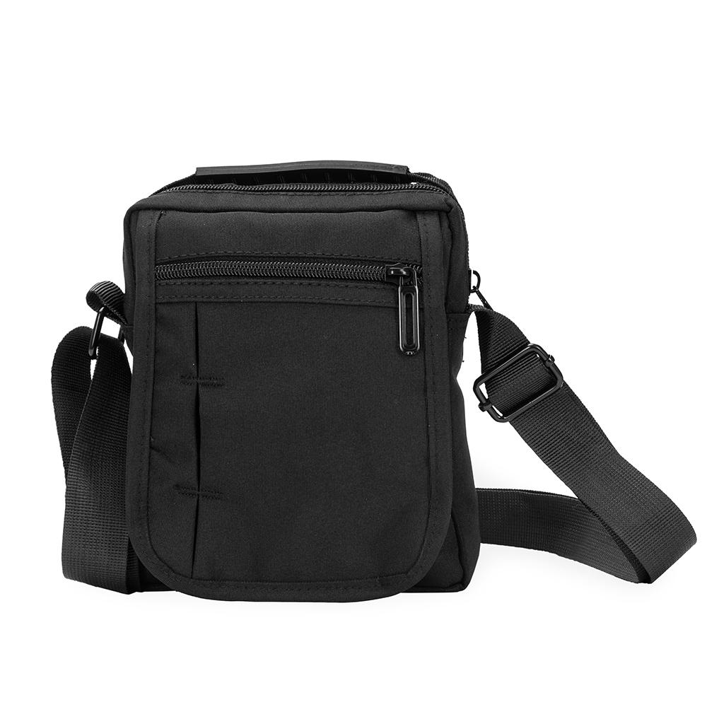 Bolsa de ombro em nylon MO1895 na cor Preto, brinde personalizado Sky Brindes