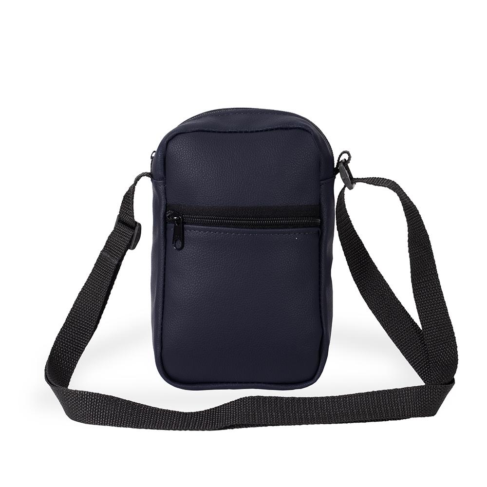 Bolsa de ombro couro sintético MO1896 na cor Azul escuro, brinde personalizado Sky Brindes