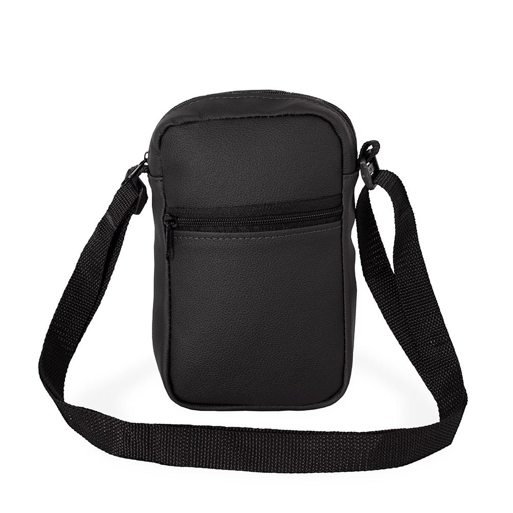 Bolsa de ombro couro sintético MO1896 na cor Preto, brinde personalizado Sky Brindes
