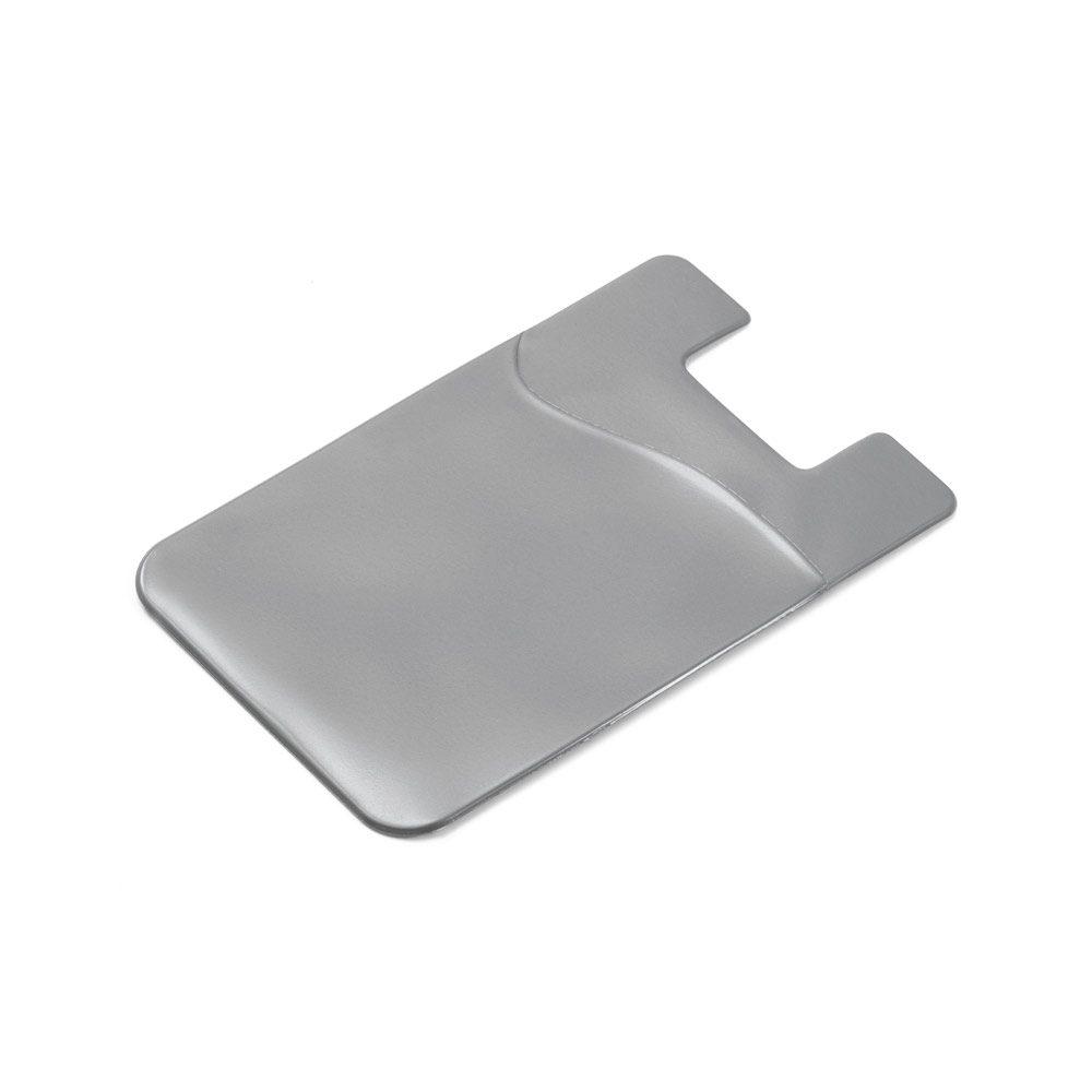 Porta cartões p celular PA0390 na cor Prata, brinde personalizado Sky Brindes