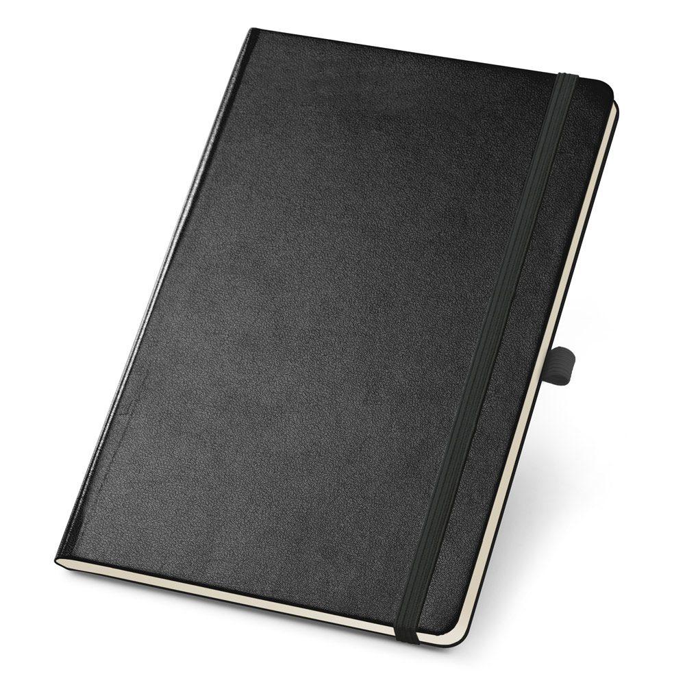 Caderno com Pauta PA1078 na cor Preto, brinde personalizado Sky Brindes