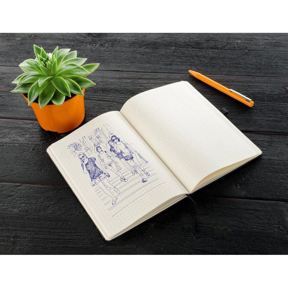 Caderno com Pauta PA1078 na cor Preto, brinde personalizado Sky Brindes