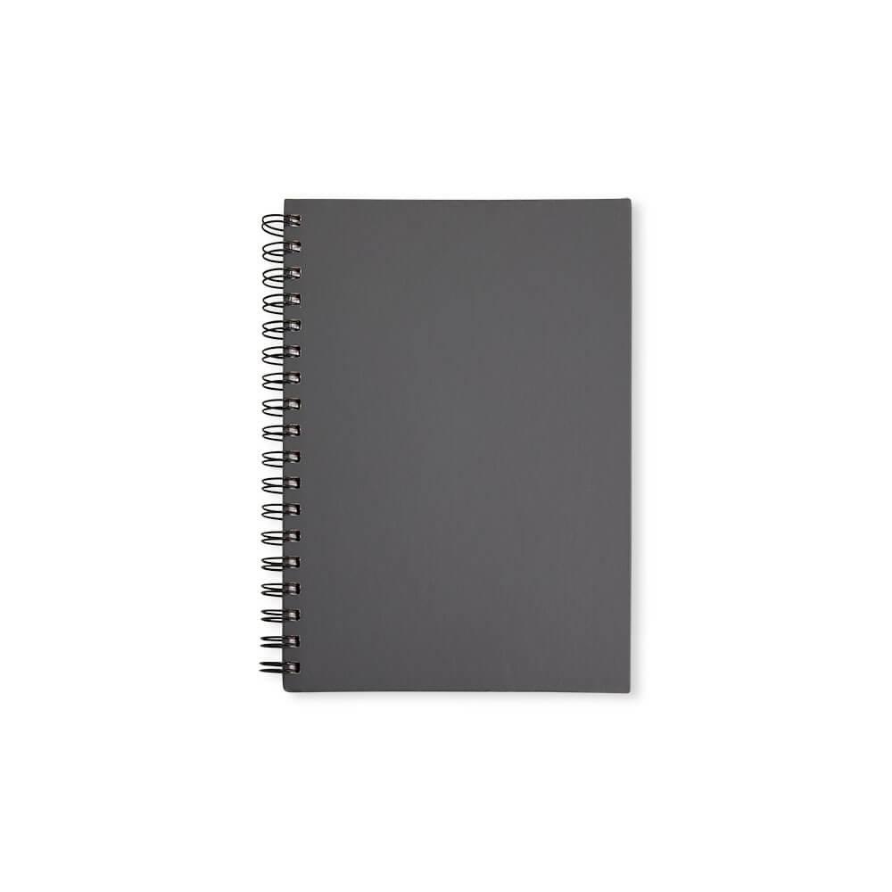 Caderno Emborrachado com Pauta PA1454 na cor Cinza, brinde personalizado Sky Brindes