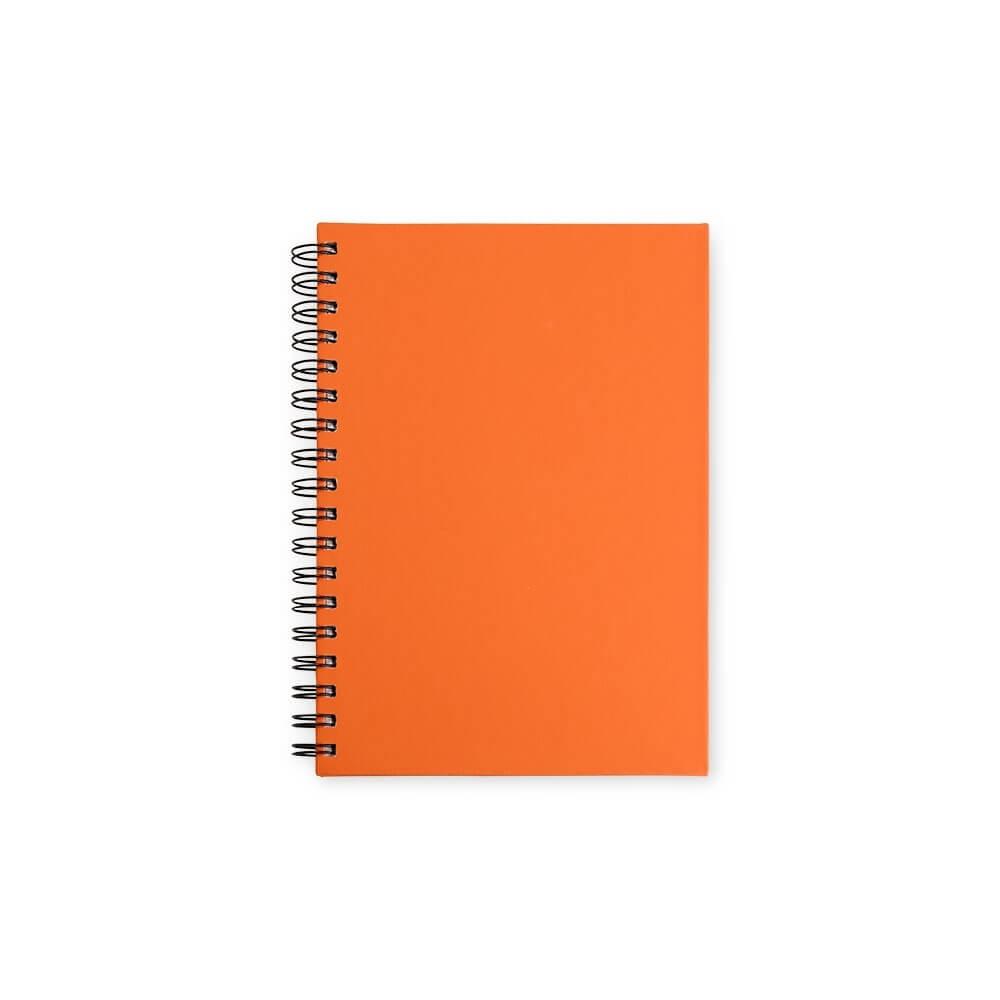 Caderno Emborrachado com Pauta PA1454 na cor Laranja, brinde personalizado Sky Brindes