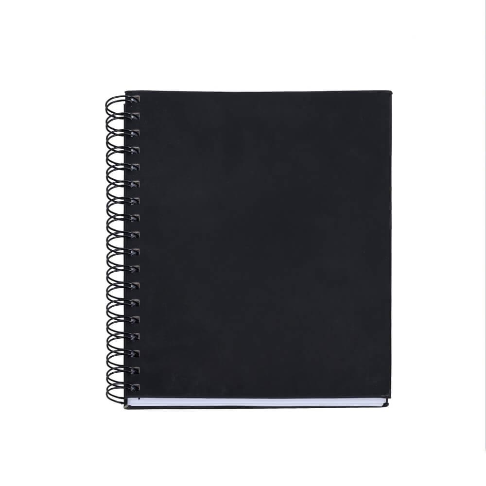 Caderno Emborrachado com Pauta PA1454 na cor Preto, brinde personalizado Sky Brindes