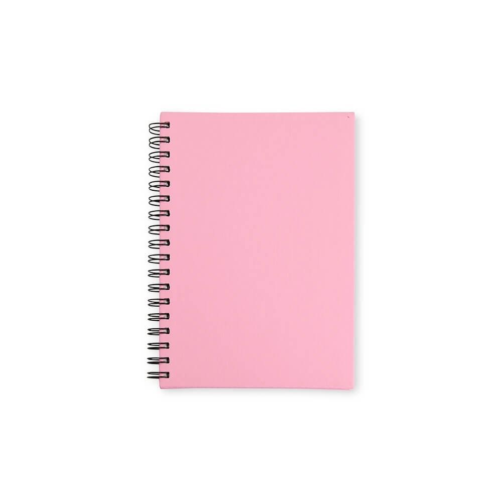 Caderno Emborrachado com Pauta PA1454 na cor Rosa, brinde personalizado Sky Brindes