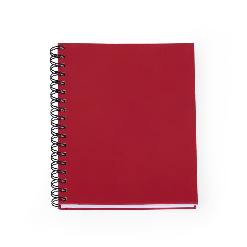 Caderno Emborrachado com Pauta PA1454 na cor Vermelho, brinde personalizado Sky Brindes