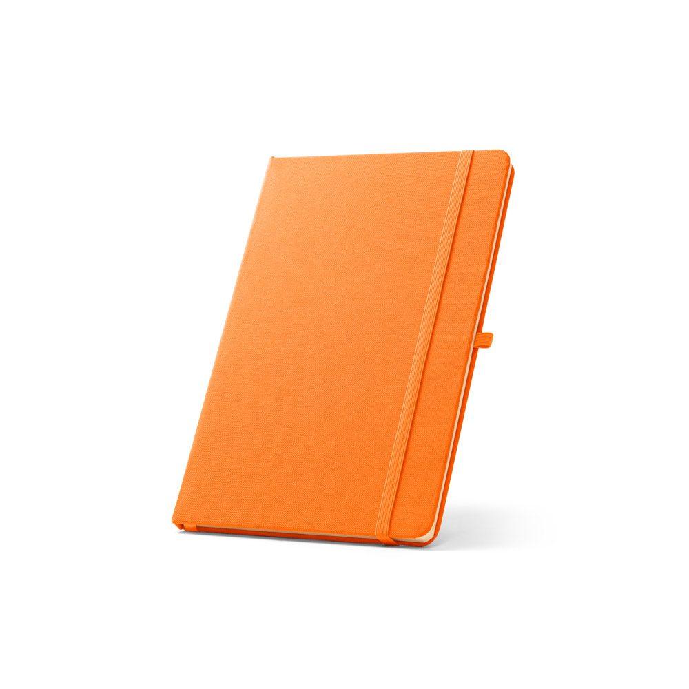 Caderno A5 com Pauta PA1639 na cor Laranja, brinde personalizado Sky Brindes