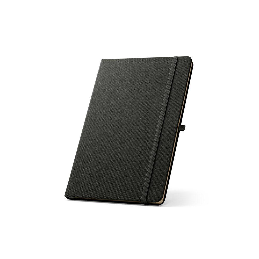 Caderno A5 com Pauta PA1639 na cor Preto, brinde personalizado Sky Brindes