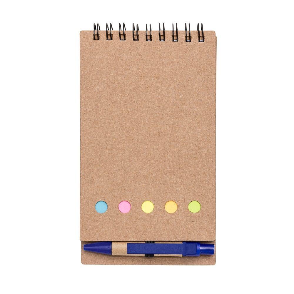 Bloco de Anotações com Autoadesivos e Caneta PA1644 na cor Azul, brinde personalizado Sky Brindes