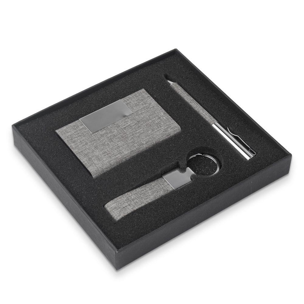 Kit Escritório PA1646 na cor Cinza, brinde personalizado Sky Brindes