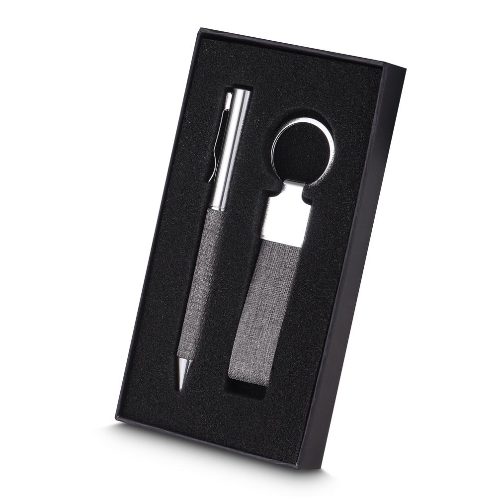 Kit Escritório PA1647 na cor Cinza, brinde personalizado Sky Brindes