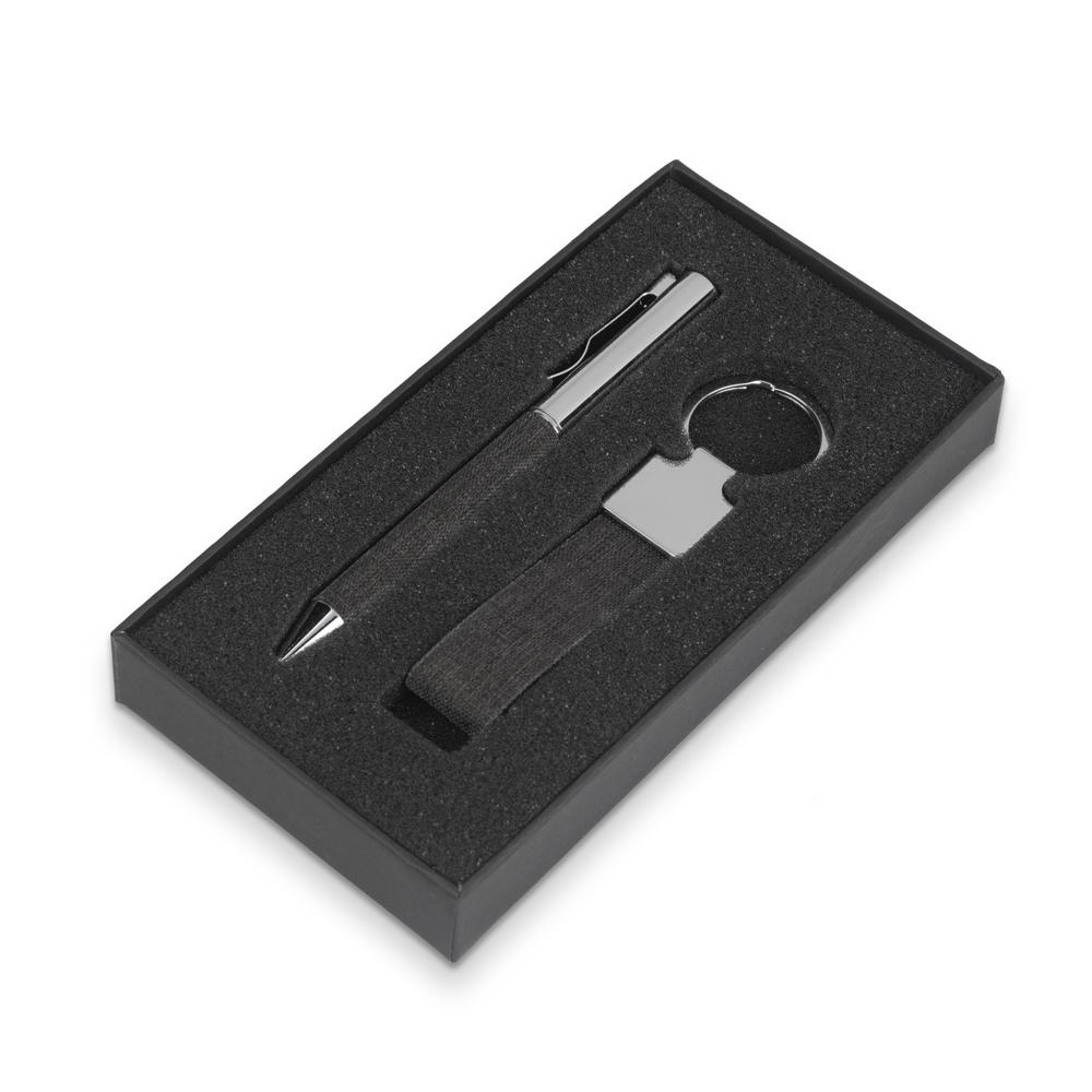 Kit Escritório PA1647 na cor Preto, brinde personalizado Sky Brindes