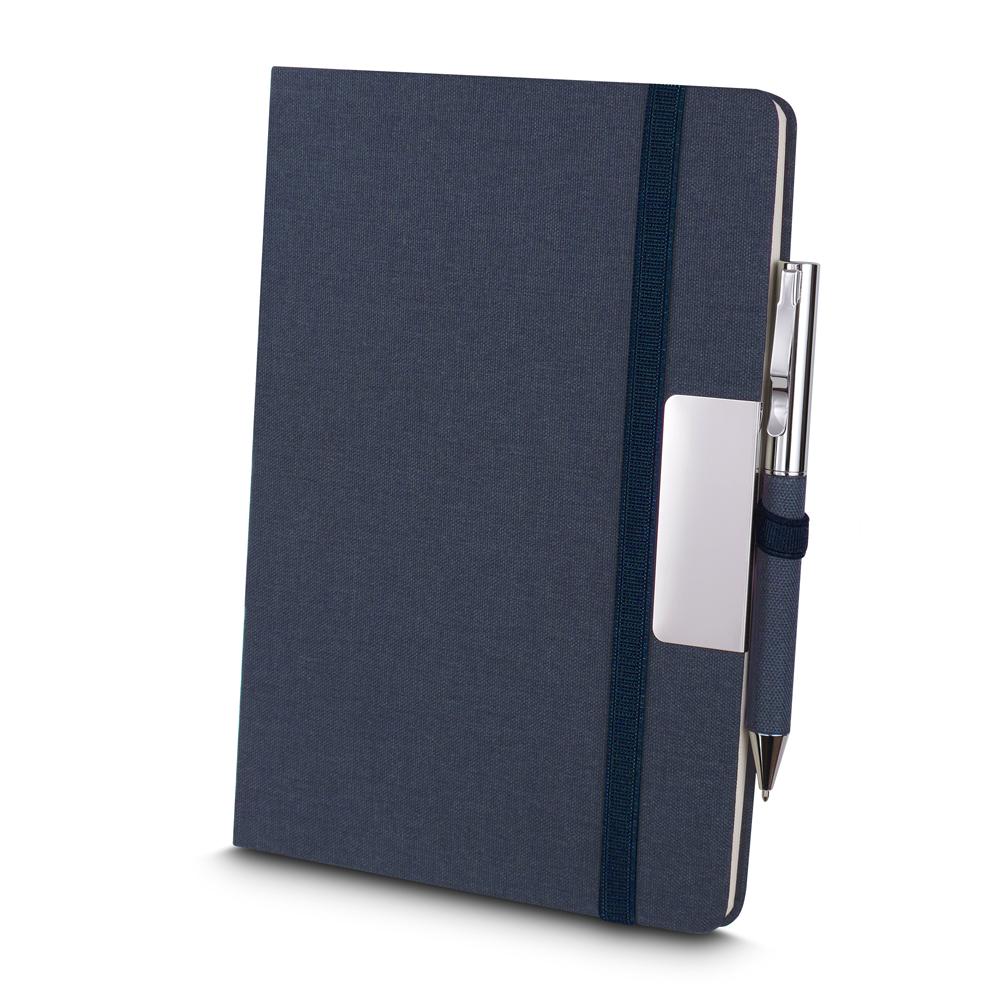 Kit Caderno PA1648 na cor Azul, brinde personalizado Sky Brindes