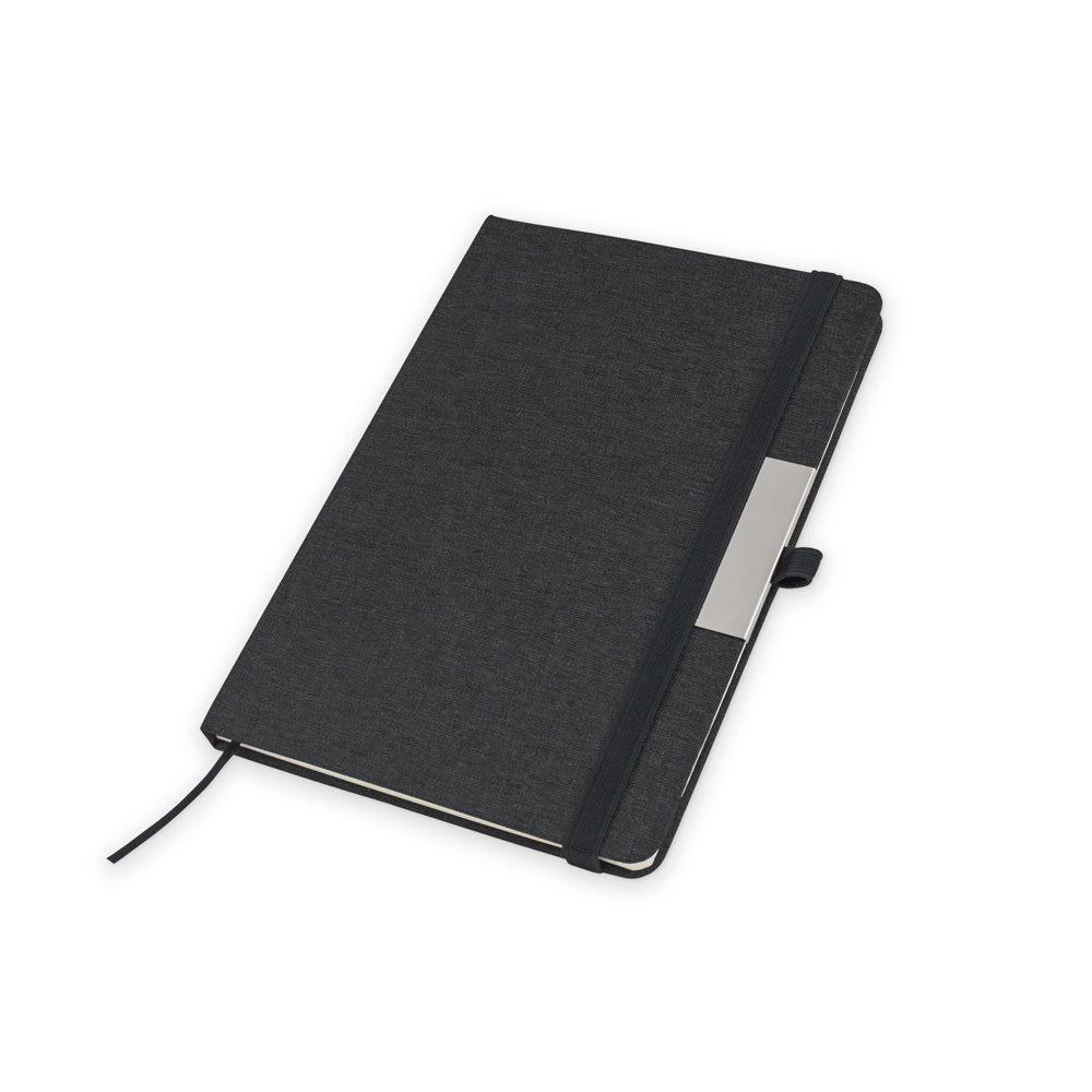 Kit Caderno PA1648 na cor Preto, brinde personalizado Sky Brindes