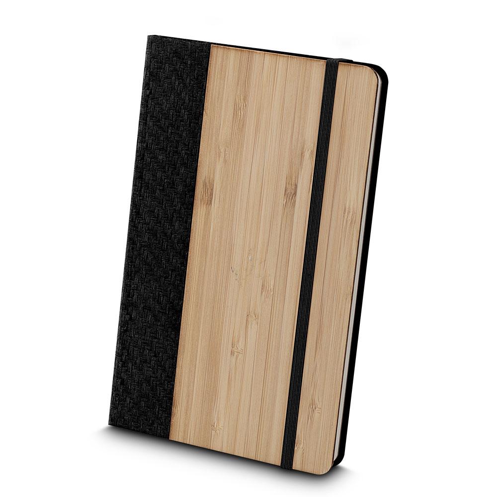 Caderno de Anotações PA1651 na cor Preto, brinde personalizado Sky Brindes