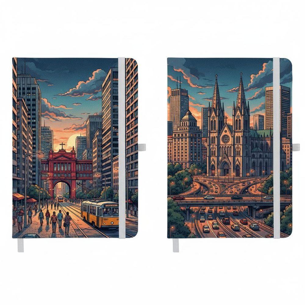 Caderneta Com Capa 100% Personalizada PA1653 na cor Único, brinde personalizado Sky Brindes