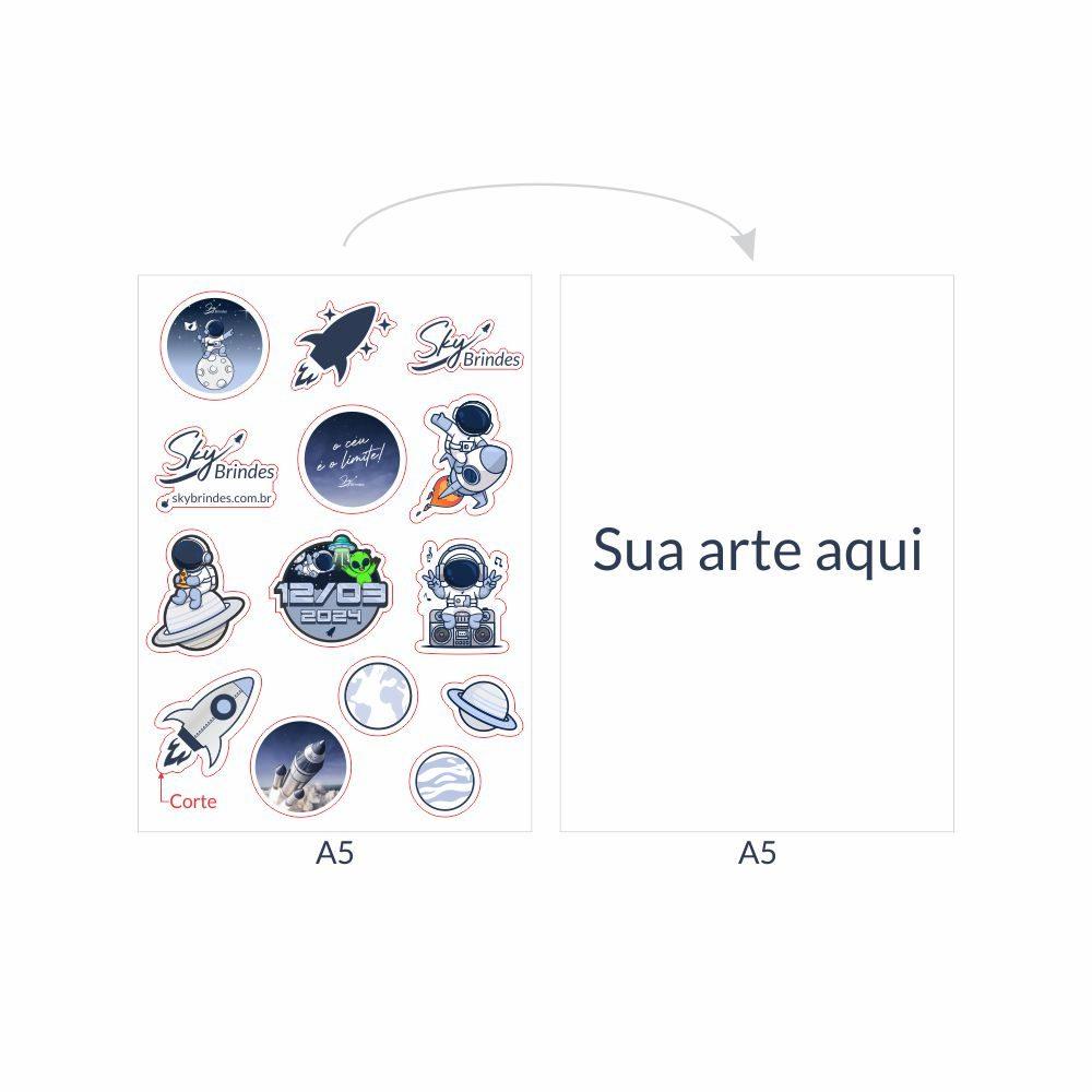 Cartela de Adesivo A5 Personalizado PA1655 na cor Único, brinde personalizado Sky Brindes