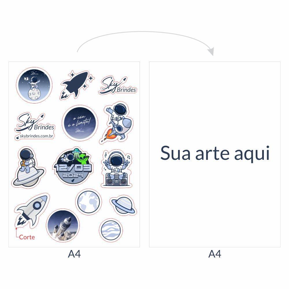 Cartela de Adesivo A4 Personalizado PA1656 na cor Único, brinde personalizado Sky Brindes