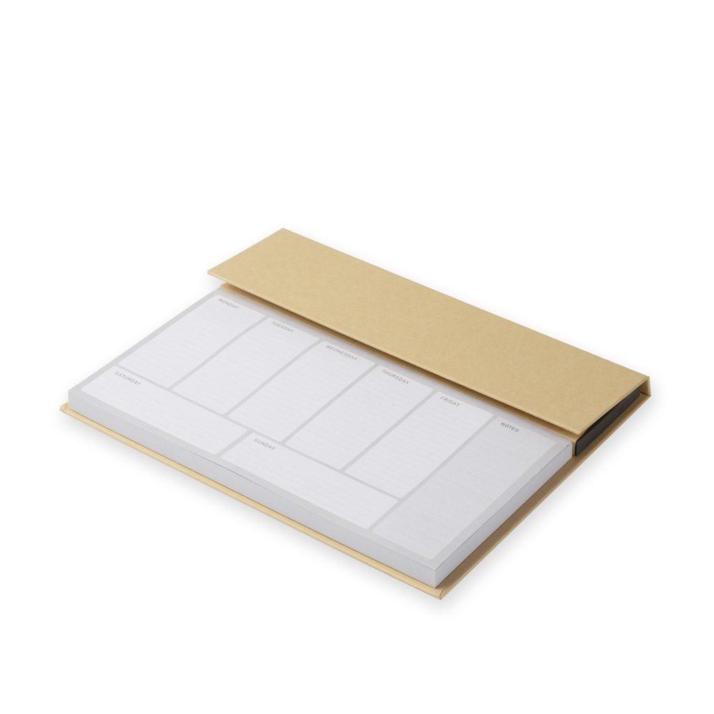 Bloco de Anotações PA1658 na cor Kraft, brinde personalizado Sky Brindes