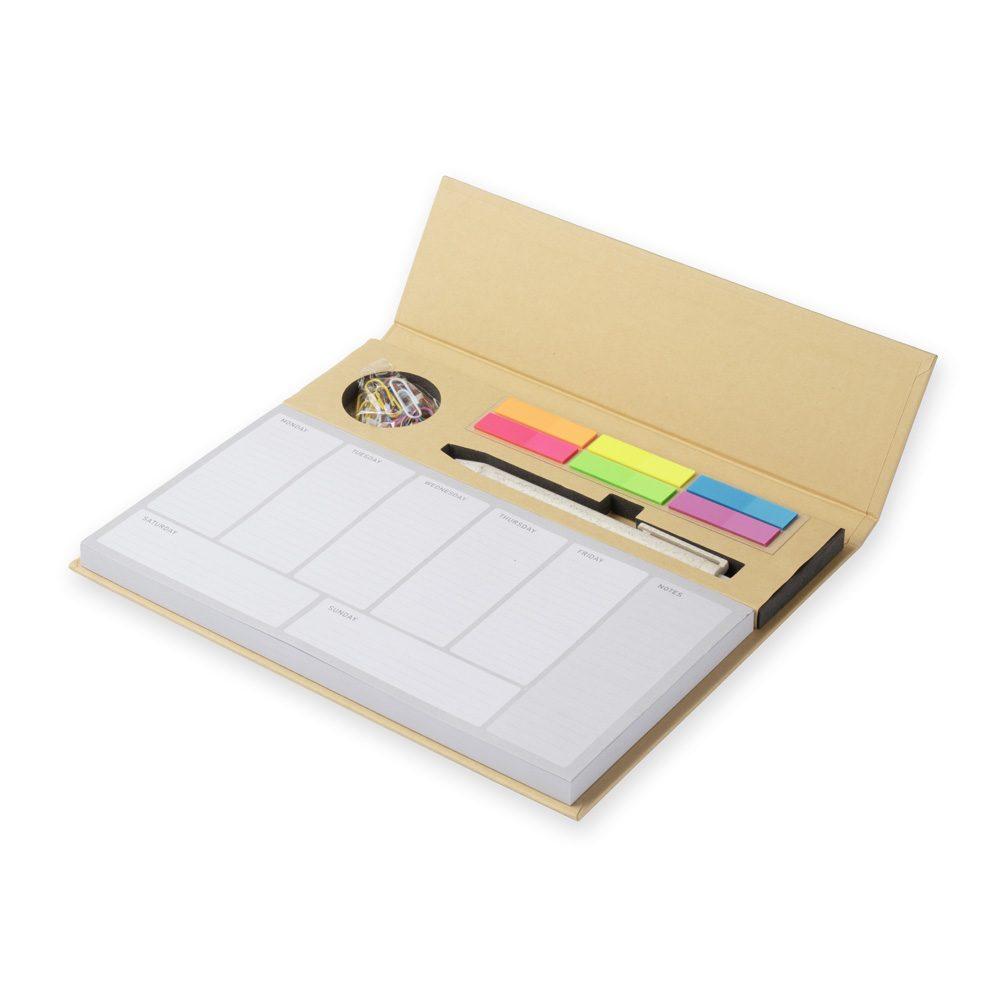 Bloco de Anotações PA1658 na cor Kraft, brinde personalizado Sky Brindes