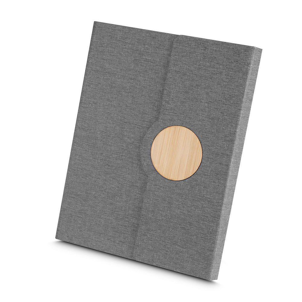 Caderno de Anotações PA1660 na cor Cinza, brinde personalizado Sky Brindes