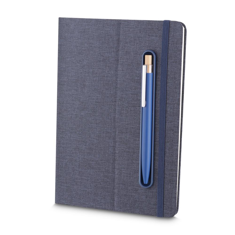 Caderno Capa em RPET PA1662 na cor Azul, brinde personalizado Sky Brindes
