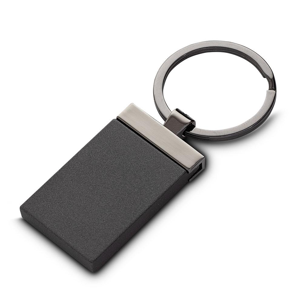 Chaveiro PA1669 na cor Preto, brinde personalizado Sky Brindes