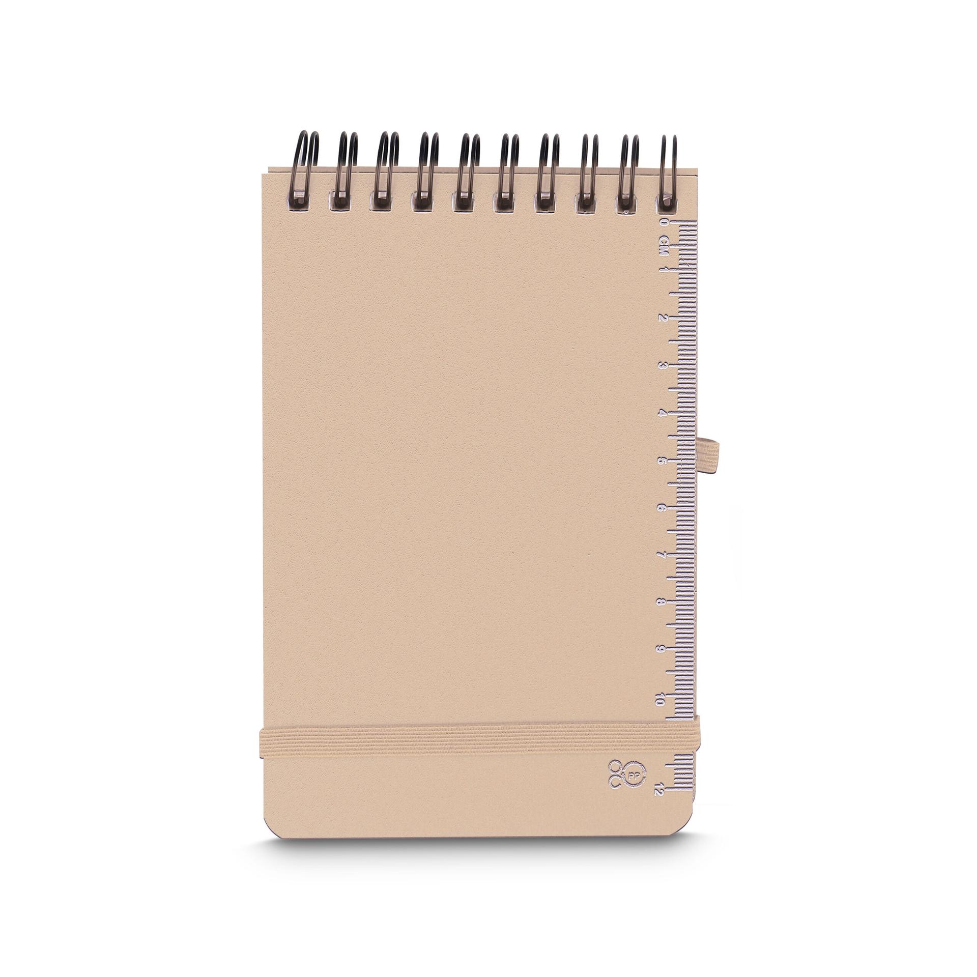 Mini Caderno com Pauta PA1672 na cor Bege, brinde personalizado Sky Brindes