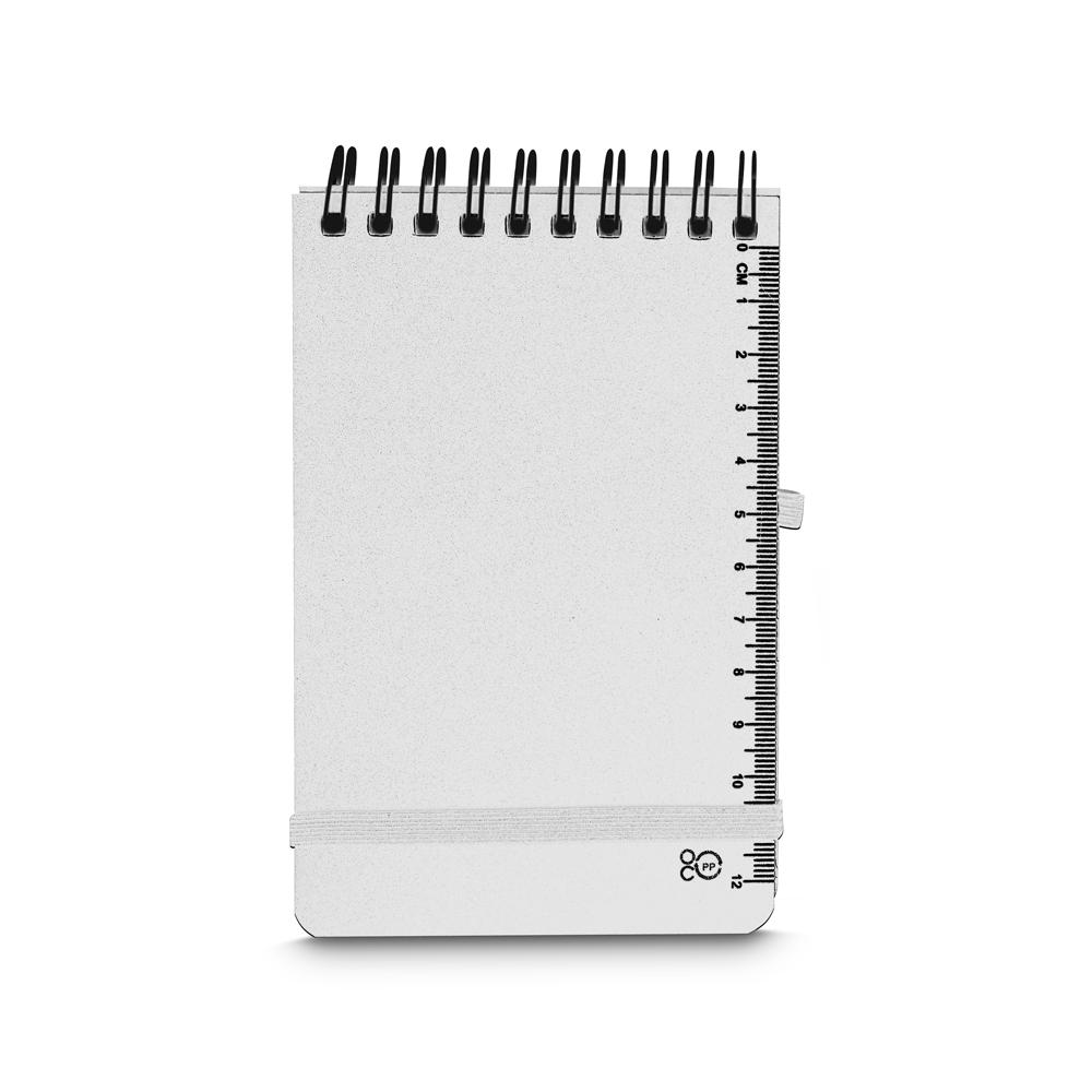 Mini Caderno com Pauta PA1672 na cor Branco, brinde personalizado Sky Brindes