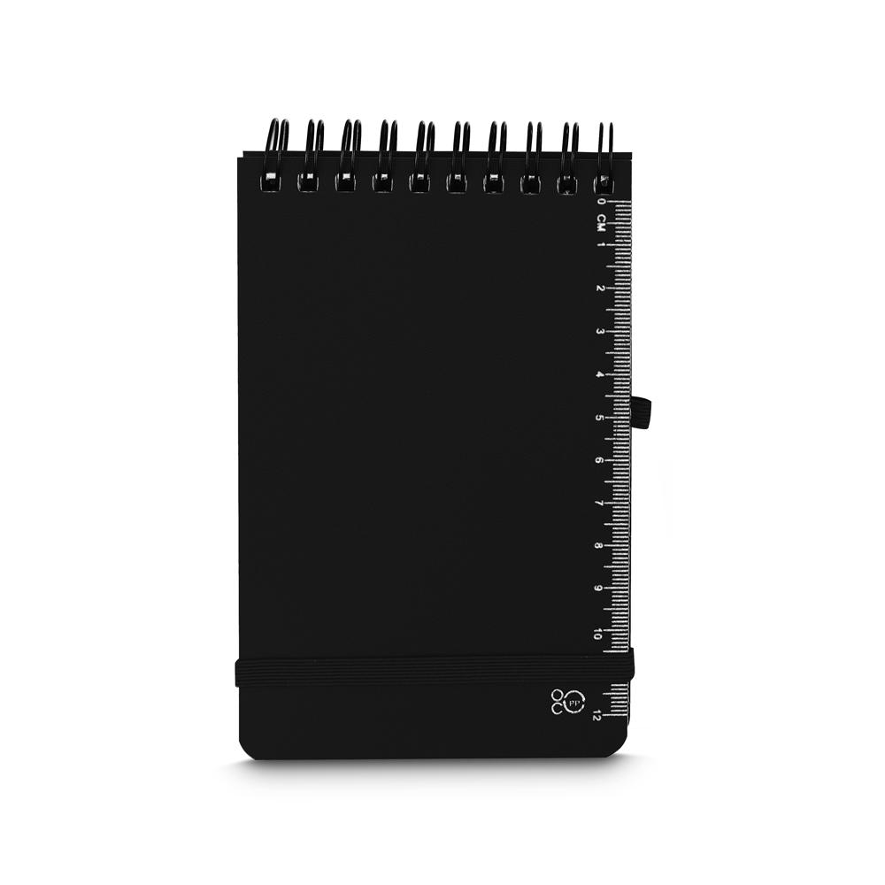 Mini Caderno com Pauta PA1672 na cor Preto, brinde personalizado Sky Brindes