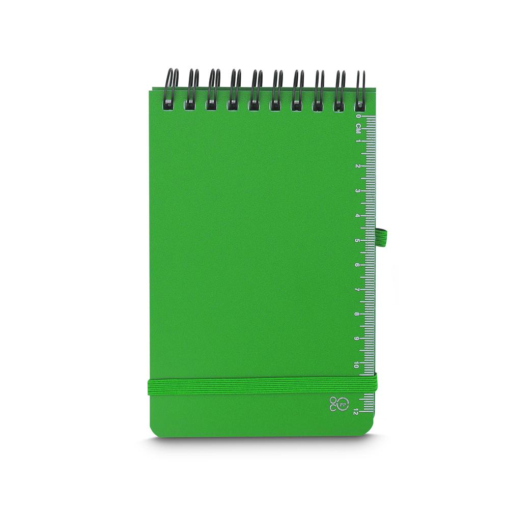 Mini Caderno com Pauta PA1672 na cor Verde, brinde personalizado Sky Brindes