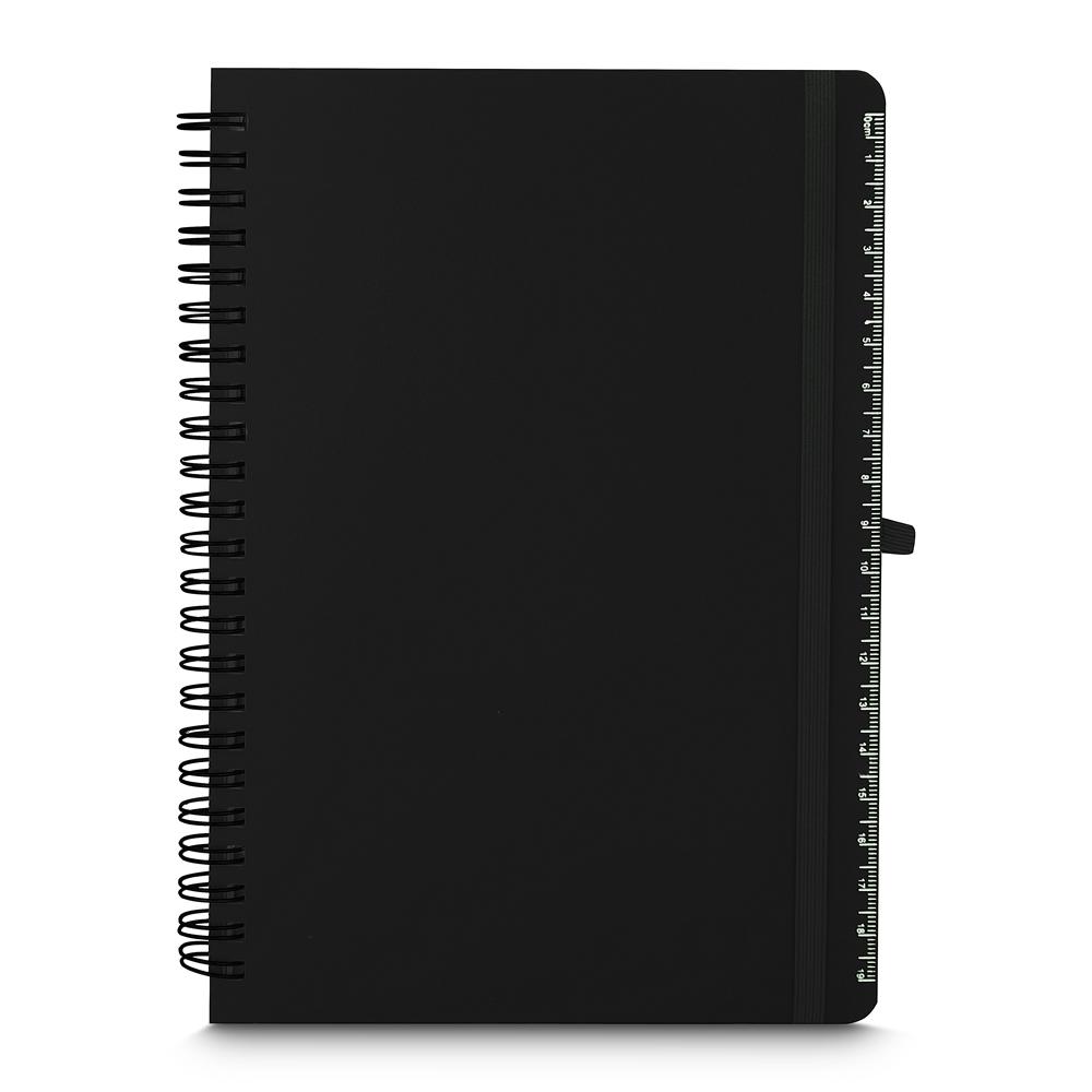 Caderno de Anotações PA1673 na cor Preto, brinde personalizado Sky Brindes