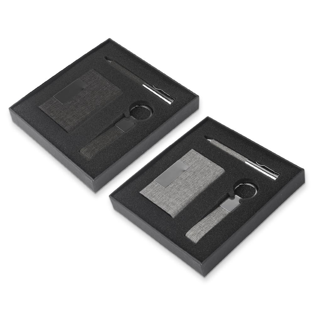 Kit Escritório PA1675 na cor Cinza, brinde personalizado Sky Brindes