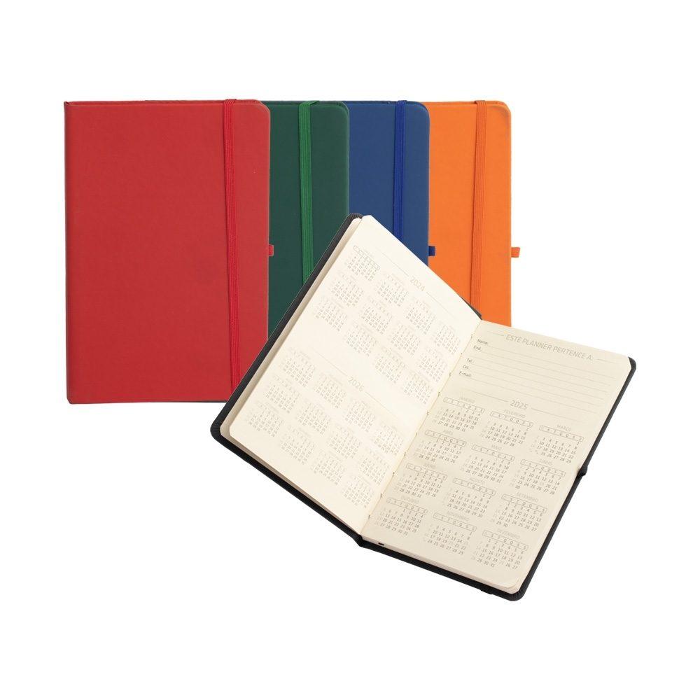 Planner Emborrachado 2025 PA1683 na cor Laranja, brinde personalizado Sky Brindes