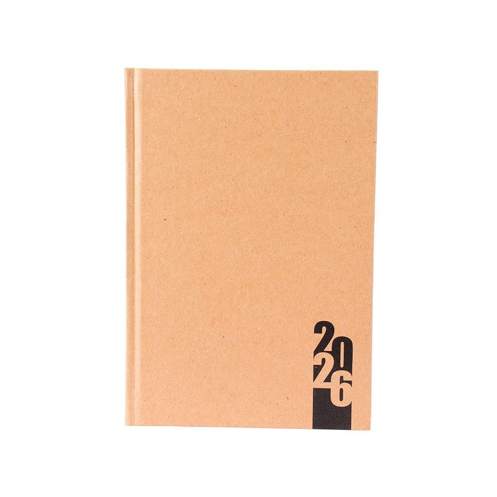Agenda Diária 2026 PA1695 na cor Kraft, brinde personalizado Sky Brindes