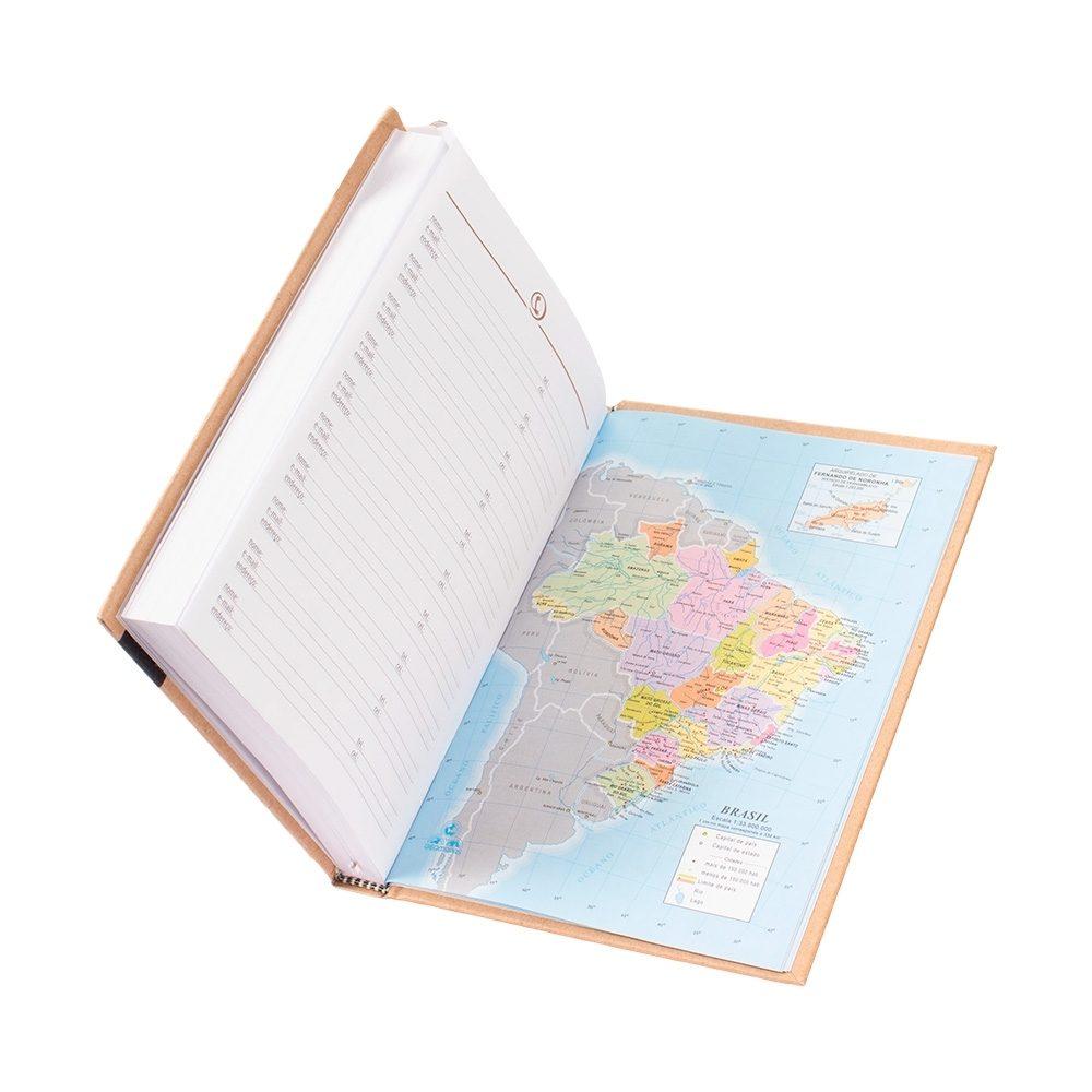 Agenda Diária 2026 PA1695 na cor Kraft, brinde personalizado Sky Brindes