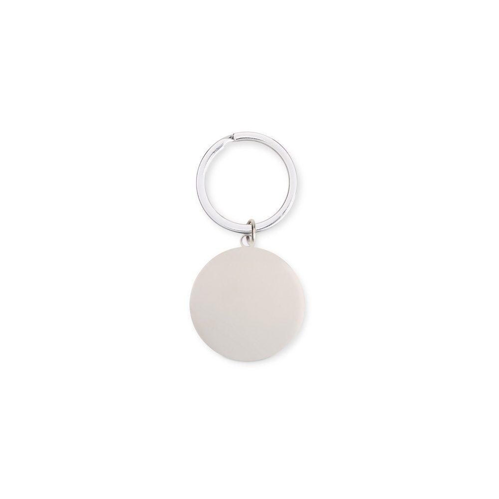 Chaveiro Metálico PA1705 na cor Inox, brinde personalizado Sky Brindes
